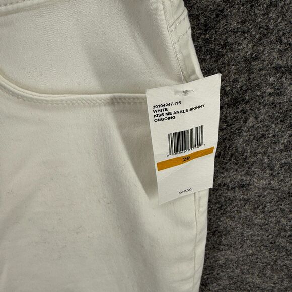 New Jessica Simpson Jeans Women 29 Plus White Denim Light Kiss Me Skinny Ankle - Picture 2 of 8